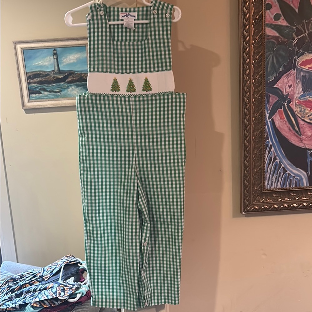 Green Gingham Women's Jumpsuit